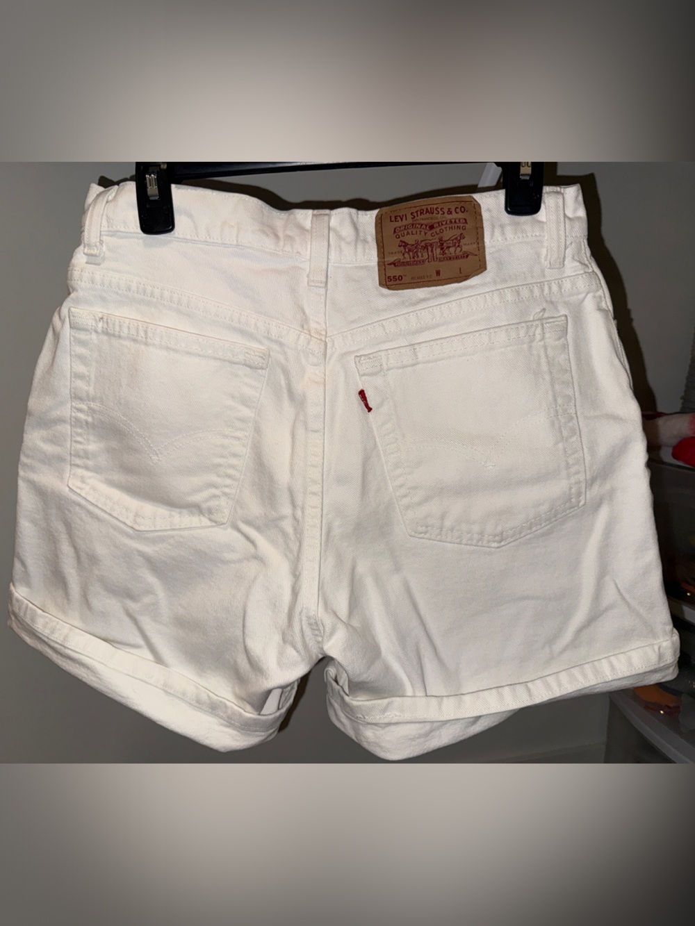 Levi's 550 Relaxed Fit White Cotton Jorts